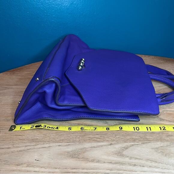 Givenchy Obsedia Medium Flap Pebbled Calfskin Satchel Purse Bag Concord Purple - Picture 15 of 15